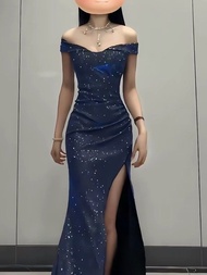 全新Grad din 謝師宴晚禮服 藍色M