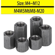 Iron material thickened and raised hexagonal extended nut connection nut welding nut screw joint M4M
