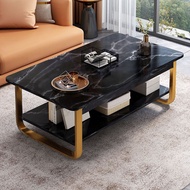 RAREITEM【ส่งจากไทย】 โต๊ะรับแขก โต๊ะกลางโซฟา โต๊ะมินิมอล 2 ชั้น ลายหินอ่อน โต๊ะวางของ