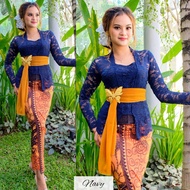 Setelan Kebaya Brokat Sofia Stretch dan Rok Kamen Moscreft Songket Batik Selendang Pengantin Pesta W
