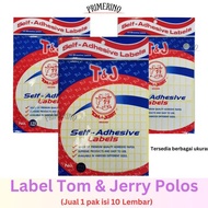Label Tom and Jerry T&J No 99 103 104 107 109 112 121 123 127 Tom&Jerry / Kertas Sticker Stiker Labe