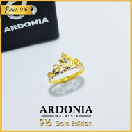 ARDONIA Cincin 916 Crown Emas 916 Original