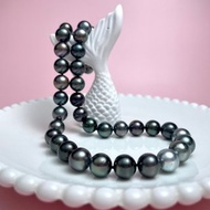 天然海水珍珠 大溪地黑珍珠 跳色 項鏈