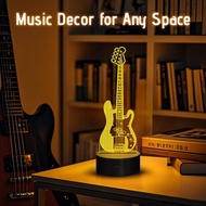 Hadiah Gitar, Lampu Malam Gitar Bass, Lampu Muzik dengan 16 Warna Berubah & Pemasa & Peredup, Hadiah