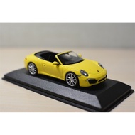 Mini Cut Minichamps 1: 43 Porsche Porsche 911 (991) Carrera 4S Cabriolet Carrera Convertible, Yellow
