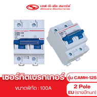 เบรกเกอร์ 2P/100A รุ่น CAMH-125 แบบ EU (รางปีกนก) : เซฟทีคัท สมาร์ท