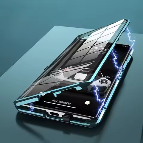 360 Magnetic Adsorption Phone Case for Realme GT 6T GT6 Double Sided Tempering Glass Metal Bumper Co