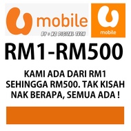 [Masuk Terus] RM2-RM500 Umobile U Mobile - Nilai Rendah Murah Cheap ( Topup Top up Reload - Instant ) - Prepaid