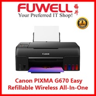 Fuwell - Canon PIXMA G670 High-Yield All-In-One Print,Scan,Copy Photo Printer, 2-line LCD (Free $30 