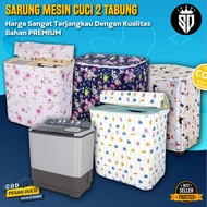 Cover Mesin Cuci Bahan Plastik PEVA KUALITAS PREMIUM TIPE 2 TABUNG BUKA ATAS &amp; Sarung Mesin Cuci Bukaan Atas 2 Tabung Untuk LG SHARP THOSIBA AQUA SAMSUNG Ukuran 6kg 7kg 8kg 9kg