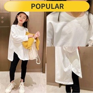 卐 . . 🔥🔥 ❗️80-150CM❗️ baju budak perempuan murah baju kanak2 perempuan Pakaian kanak-kanak pakaian kanak budak perempuan perempuan baru lengan panjang t-shirt kapas kanak-kanak perempuan besar bayi putih kasual kemeja budak perempuan wanita