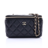 黑色 羊皮 Vanity Case 肩背包 金釦【CHANEL 香奈兒】 AP1341