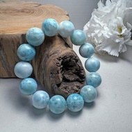 G35 超稀有 玉化 拉利馬 海紋石 14mm 海之靈韻 玉化覺醒 手串