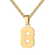 Number Necklace for Boy 0-99 Athletes Jersey Number Necklace Stainless Steel Chain 22+2 inch Persona