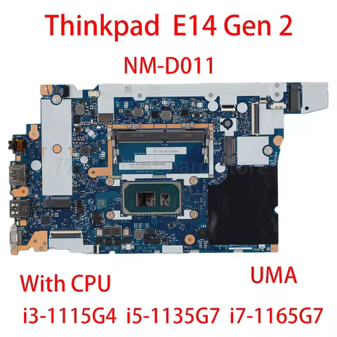 Laptop Motherboard For Lenovo ThinkPad E14 Gen 2 NM-D011 With CPU i3-1115G4 i5-1135G7 i7-1165G7 5B21
