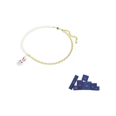 Swarovski Zodiac Rabbit Gold Plated Necklaces Women's Gold/White 5647970