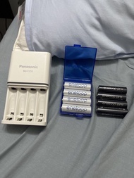 8粒Panasonic eneloop AA充電電池連充電器
