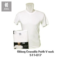 PUTIH Ready T-Shirt In Crocodile T-Shirt Men White V Neck 817