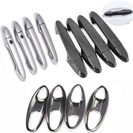 Ruili62 For Honda Fit Jazz 2014 2015 2016 2017 2018 2019 2020 Carbon Fiber Chrome Door Handle Cover 