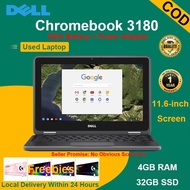 【Hot sales】 【COD】Dell Chromebook 3180 2nd Hand Used Laptop Cheap 4 32GB Netbook