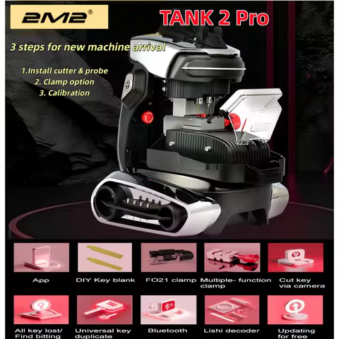 2M2 TANK 2 Pro CNC Key Cutting Machine Add House Keys Mul-T-lock, Dimple, Multi-point Keys