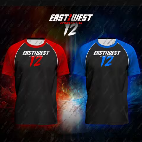 2026 Winter Arm Wrestling Youth Men Kids Girls Tops Game East vs West 12 Jersey Fitness Breathable O