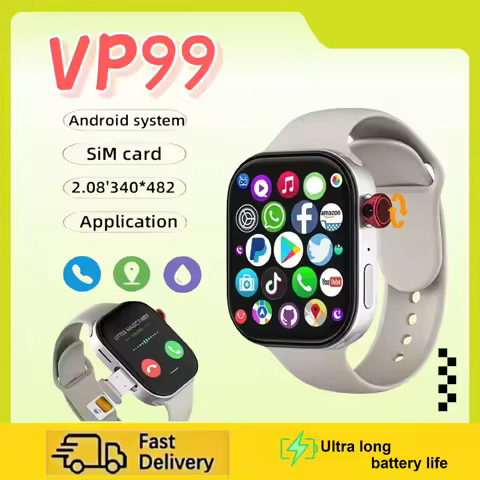 4G Android Smart VP99 Watch 2.29-inch widescreen LTE 180 ° rotating camera SIM card slot GPS WIFI Pl