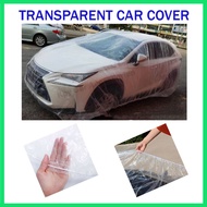 Transparent Car Cover PE Plastic Disposable Clearly Pack Dirt Dustproof 100 % Waterproof Furniture C