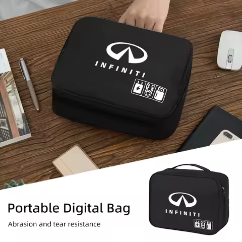 Car Portable Cable Organizer Waterproof Digital Storage Bag For Infiniti Q50 FX35 Q30 G37 Q70 QX70 G