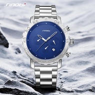 SINOBI Watches for Men Fashion Brand 45MM Big Dial Quartz Watch Mens Stainless Wrist Watch Waterproof Luminous Chronograph Watch SYUE