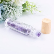 天然水晶能量滾珠精油瓶/脈輪/冥想粉晶紫水晶青金石白水晶黑曜石