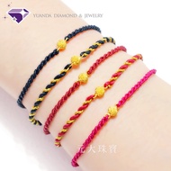 [Yuanda Jewelry] Gold Diamond Sand Ball Wishing Bean Braided Bracelet Wax Rope Various Options-Pure 