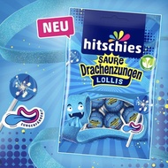 German Imported Hitschies Blue Sour Agave Fruit Flavor Lollipop 128g Classmates Tricky Dyed Candy