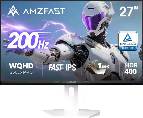 27-inch 1440P 200Hz/180Hz White Gaming Monitor, 2K QHD (2560x1440), MPRT 1ms Fast IPS, HDR400 & Eye 