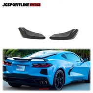 Fits for Chevrolet Corvette C8 Stingray REAL CARBON Rear Bumper Splitter Canards Fin 20-21