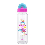 Bros Crystal Water Bottle 550ML Straw Bangun Pagi