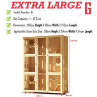 [Type G] Pet Nordic Style Solid Wood Cat Luxury Cabinet Wooden House Cat Cage Cat Villa Super Large 