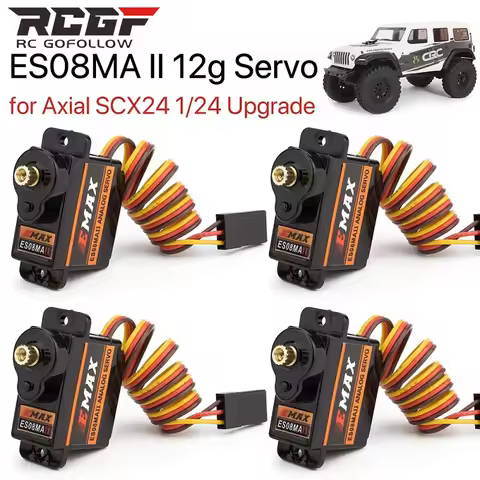 1-4PCS Emax ES08MA II Servo Motor SCX24 Servo 12g 15T Mini Metal Gear Servo for Axial SCX24 90081 Ax
