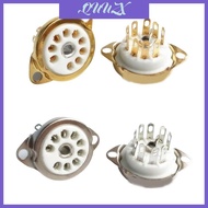 QUU 5pcs Quality Ceramic Tube Socket 9PIN Tube Socket 9-Pin Vacuum Tube Socket for 12AX7 12AT7 12AU7