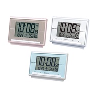 SEIKO Alarm Clock Table Clock Radio Digital Calendar Temperature Humidity Display White Pearl SQ698S