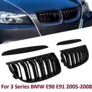 Car Double Line Front Kidney Grille Grill For BMW 3 Series E90 E91 2005-2008 325i 328i 328xi 335i 33
