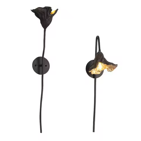 Withered lotus leaf wall lamp original ecological room hotel bedroom Club Home natural bedside livin