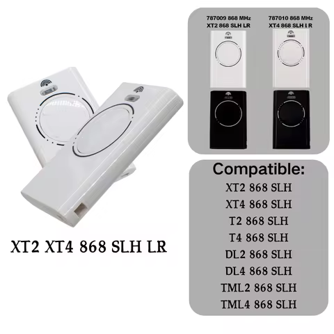 XT2 XT4 868 SLH LR White 868Mhz Frequency Garage Door Remote Control Compatible XT2 XT4 868 SLH, XT2