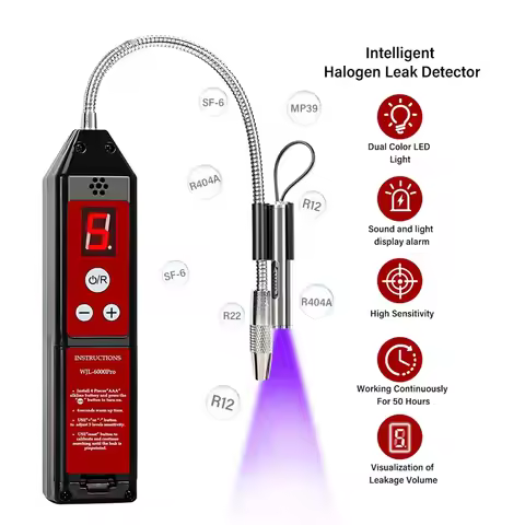 Halogen Refrigerant Leak Detector WJL-6000Pro For R134A R404A SF6 R22 Car AC HVAC Air Conditioner Ga
