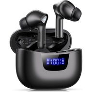 Wireless Earbuds Bluetooth V5.3 Headphones 50H Playback Deep Bass Stereo Ear Buds with LED Power Dis