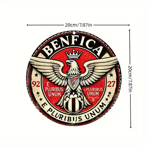 2D Flat, 2D Benfica Football Club Badge for Restaurant, Bar, Cafe, Office, Car Shop and Home Wall Ha