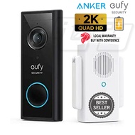 eufy Anker Video Doorbell 2K Battery or AC wired Chime AI for Human Detection motion detector 2 Way Audio speaker cctv viewer door bell alexa google