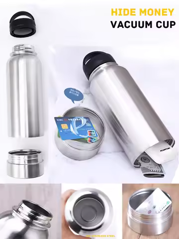 Stainless Steel Space Cup Hiding Credit Card Key Secret Money Compartment Undefined Secret Stash Pil