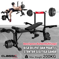 Bench Press Besa Adjustable Multi Gym Weight Bench Barbell Alat Olahraga Rumahan Fitness