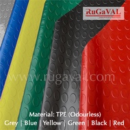 Round Stud Rubber Mat I Grey Blue Green Red Yellow color I 3mmx1mtrx6mtr Anti slip mat Airport Mat I